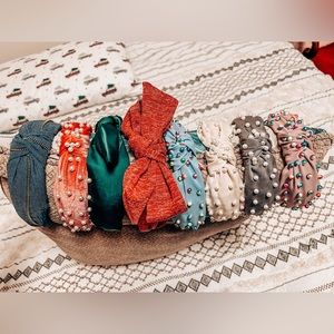 Knotted embellished headbands. Not sold separately.